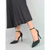 Pantofi stiletto tip sanda saten negru Karlota