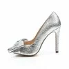 Pantofi stiletto trend Lady piele naturala argintie