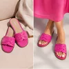 Papuci dama din Textil Fuxia cu talpa joasa confortabila Dalia picture - 2