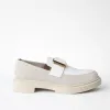 Pantofi casual Piele Naturala Bej cu Alb Lotus picture - 5