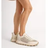 Pantofi sport din Piele Naturala perforata Bej Grid picture - 2