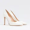 Pantofi stiletto Piele Naturala Trend Albi picture - 2