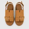 Sandale dama cu talpa platforma Piele Naturala Camel Tami picture - 3