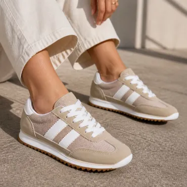 Pantofi dama casual sport textil Bej Flex