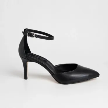Pantofi dama eleganti Piele Naturala Negri cu toc mic Alira