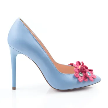 Pantofi stiletto piele bleu trend Spring
