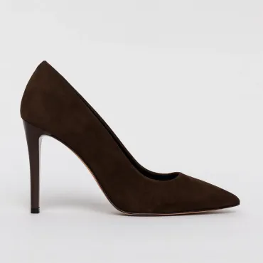 Pantofi stiletto Piele Naturala Maro ciocolata Classy Cocoa Heel