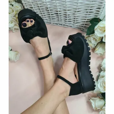 Sandale platforma negre Masha