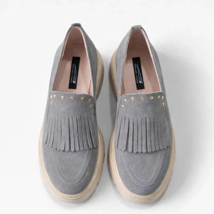 Pantofi casual Piele Naturala velur Gri Arven picture - 4