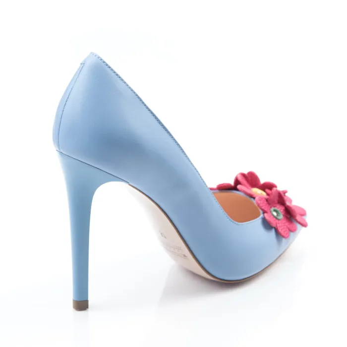 Pantofi stiletto piele bleu trend Spring picture - 4