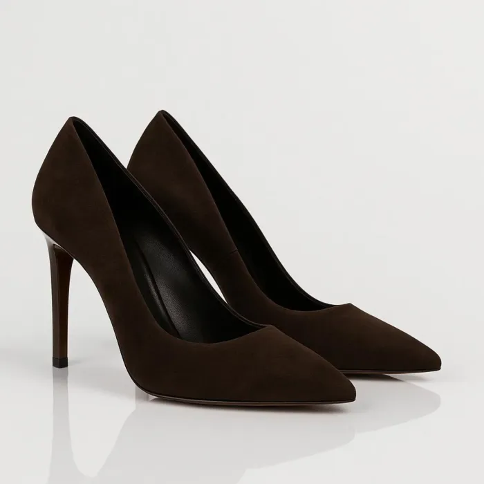 Pantofi stiletto Piele Naturala Maro ciocolata Classy Cocoa Heel picture - 2