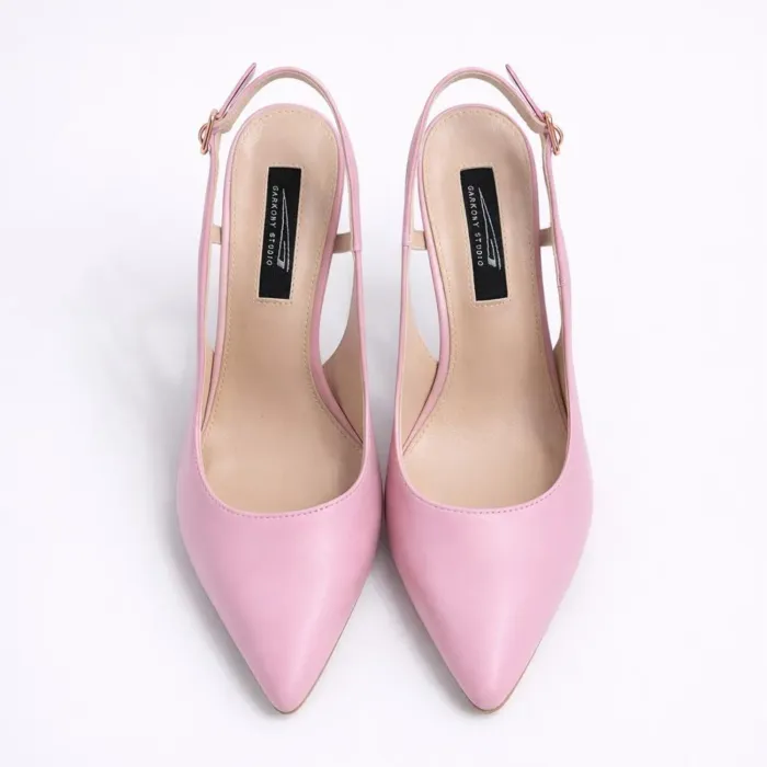 Pantofi stiletto Piele Naturala roz Sandy picture - 3