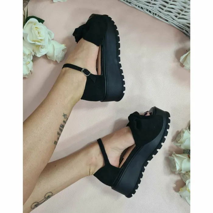 Sandale platforma negre Masha picture - 4