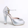 Sandale cu platou din Piele Naturala Argintie Elle Garkony picture - 1