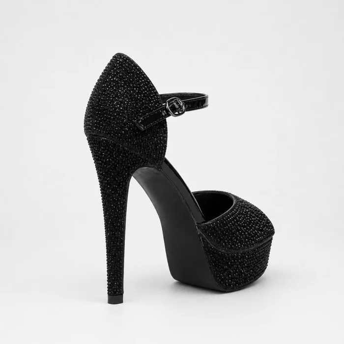 Sandale cu platou Garkony Crystal Glow Negre picture - 5