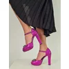 Sandale cu platou Piele Naturala fuxia Bright