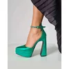 Sandale cu platou saten verde Alice