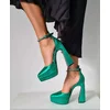 Sandale cu platou saten verde Alice