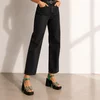 Sandale dama cu platforma si toc gros Piele Naturala Negre cu Verde Vanta picture - 5