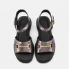 Sandale dama cu talpa joasa Piele Naturala Bronz metalizat Calyra picture - 3