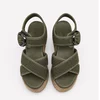 Sandale dama cu talpa platforma Piele Naturala cu textil Kaki Seraya picture - 5
