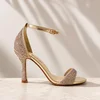Sandale dama elegante cu strasuri auriu roze Klarissa picture - 4