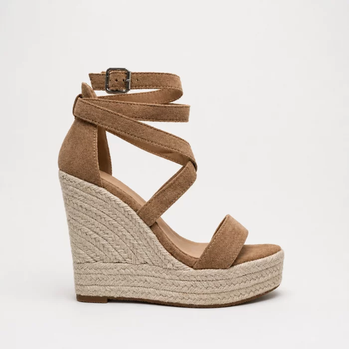 Sandale dama Espadrile cu Platforma si barete incrucisate Bej Solara picture - 2