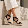 Sandale dama Espadrile cu Platforma si barete incrucisate Negre Solara picture - 1