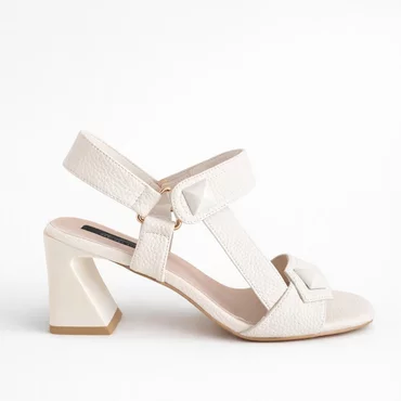 Sandale dama Piele Naturala Crem Aria