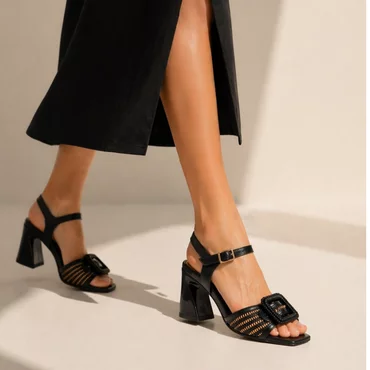 Sandale dama Piele Naturala Negre Nira