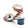 Sandale de dama textil multicolor Sacha