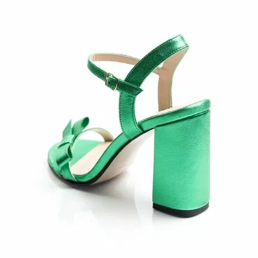 Sandale de dama Vera piele verde sidefat