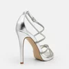 Sandale elegante cu platou argintii cu barete si strasuri Afrodita picture - 5