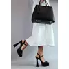 Sandale elegante cu platou saten negru Imala
