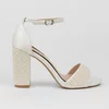 Sandale elegante din satin Alb cu perle Motion picture - 2