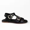 Sandale joase dama Piele Naturala Negre cu catarame aurii Capri picture - 5