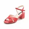 Sandale piele rosie Malvina