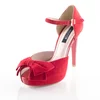 Sandale rosii cu platou Elle