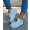 Sneakers albi cu verde Tulip