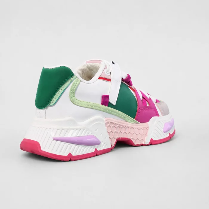 Sneakers dama talpa platforma piele eco multicolora Fuxia Bluma picture - 4