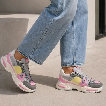 Sneakers dama talpa platforma piele eco multicolora Gri Bluma