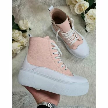 Sneakers de dama albi cu roz Anita