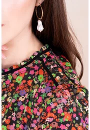 Bluza cu imprimeu floral multicolor