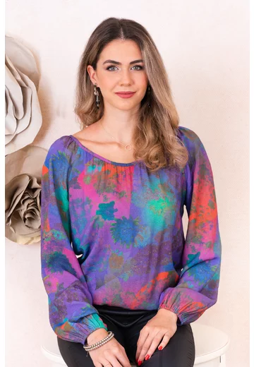 Bluza cu print abstract Purple Madness