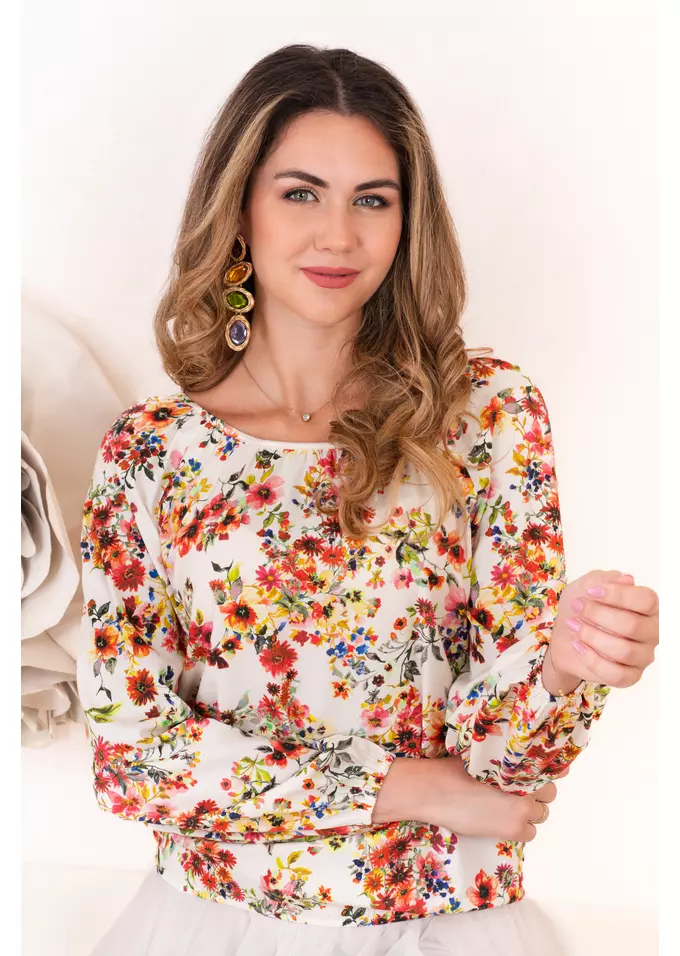 Bluza din vascoza cu print floral