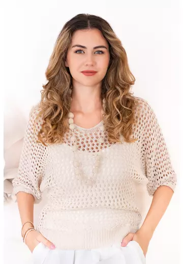 Bluza tricotata crem