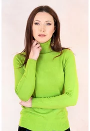 Bluza verde lamai din tricot fin