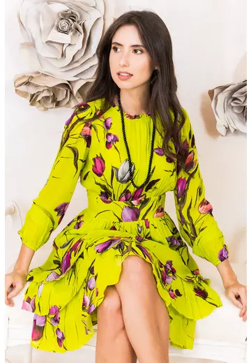 Rochie de zi cu volanase Tulips Enchantment