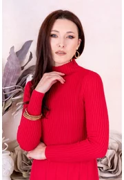 Rochie rosie tricotata