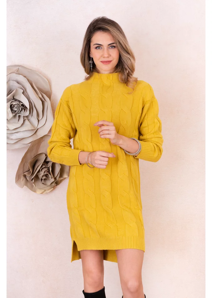 Rochie tip pulover imperial yellow